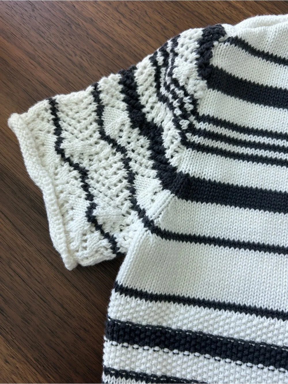 OshKosh B'gosh Girls Size 14 Striped Cotton Knit Crochet Sweater Dress